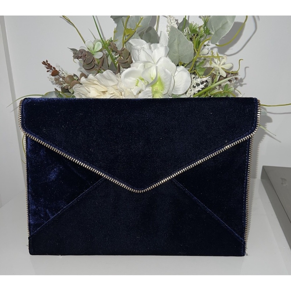 (…5)Rebecca Minkoff envelope clutch Blue zipper trim - Picture 6 of 8